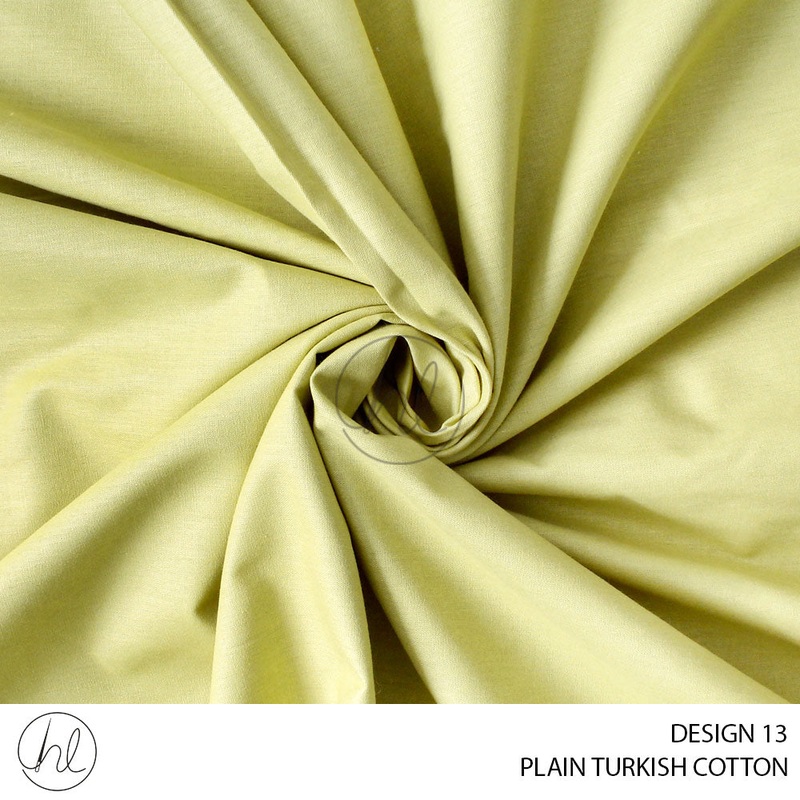 PLAIN TURKISH COTTON DESIGN 13 OLIVE 235CM PER M