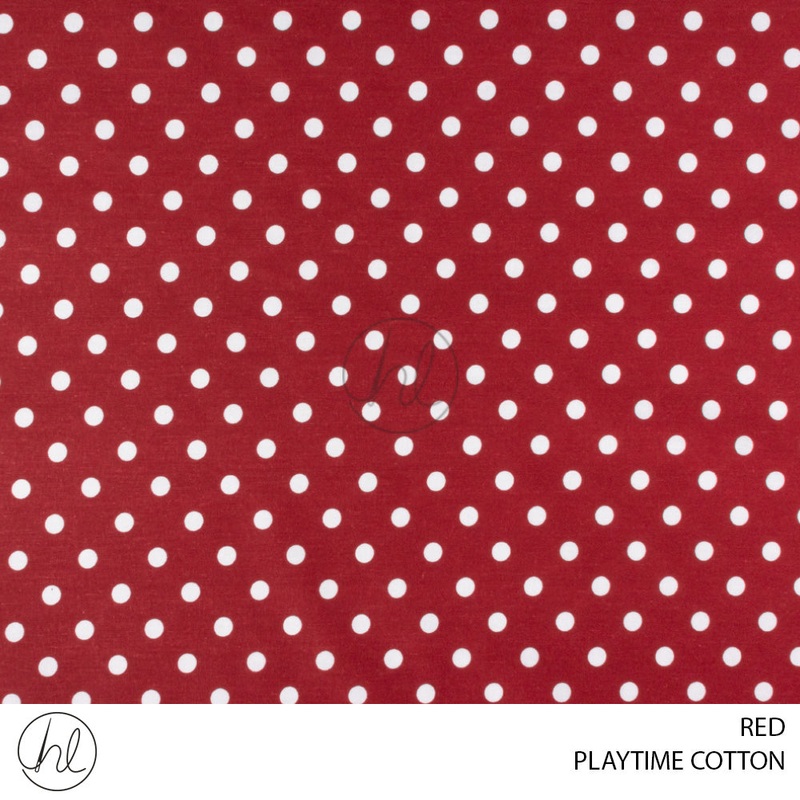 PLAYTIME COTTON 334 POLKA DOT RED 150CM WIDE PER M