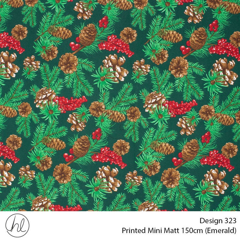 Printed Mini Matt Design 323 150cm Per m Emerald fabric