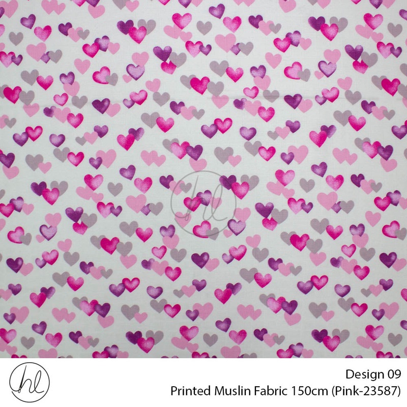 Printed Muslin Design 09 150cm Per/m Pink