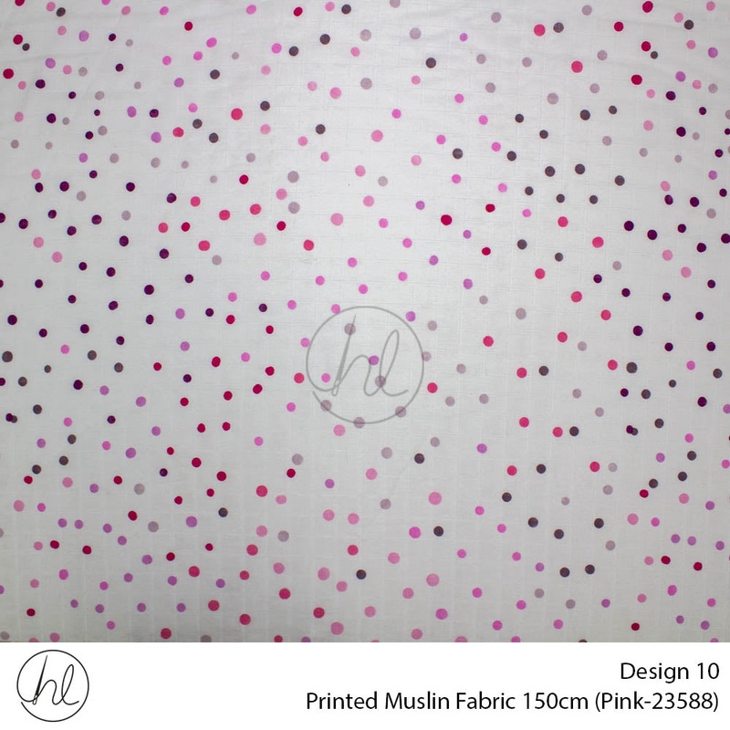 Printed Muslin Design 10 150cm Per/m Pink