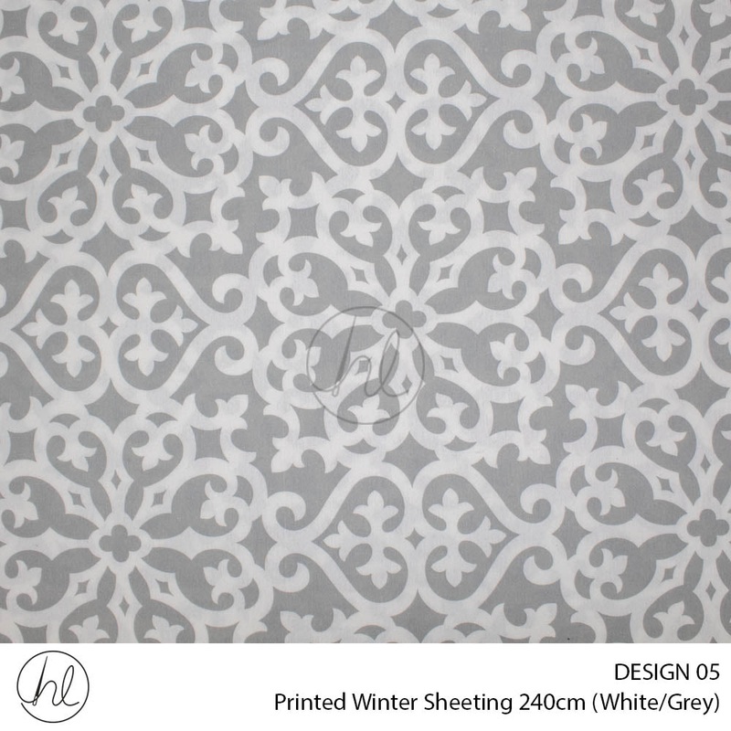 Printed Winter Sheeting Design 05 Chocolate 240cm Wide