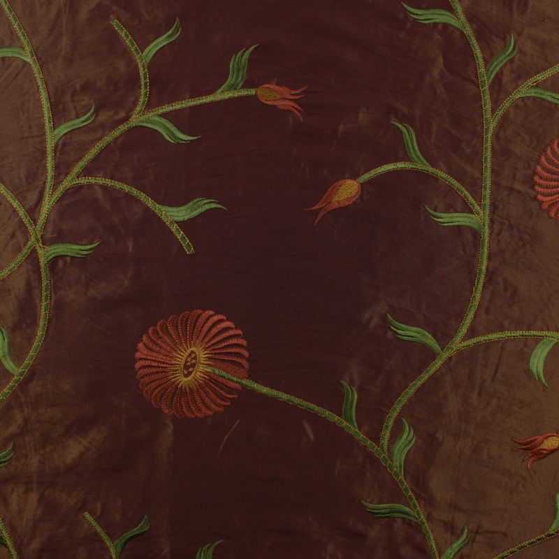 Embroidered Vines in Brown