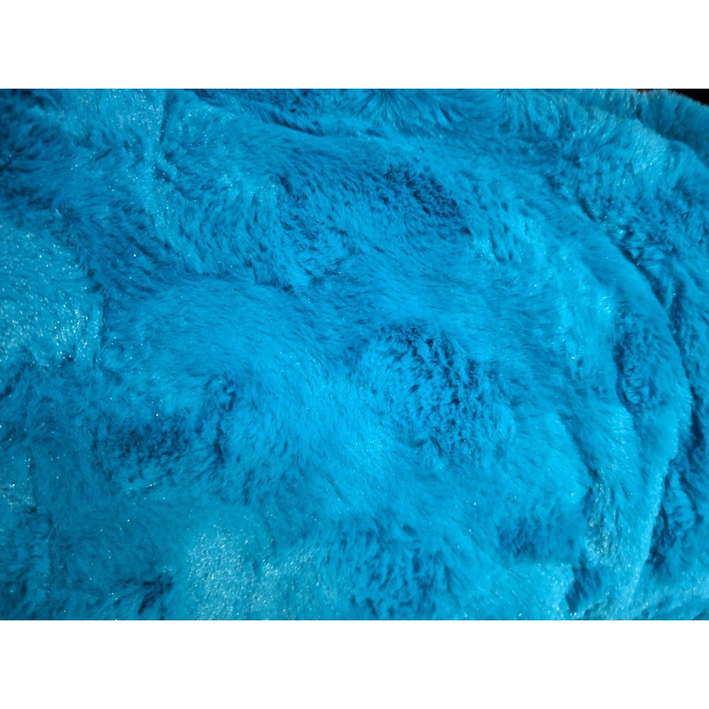 Luxury Faux Fur Fabric in Teal