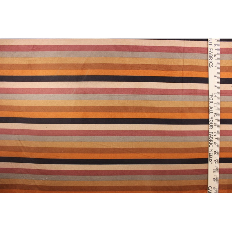 Suede Lycra in Seven Stripes in Orange