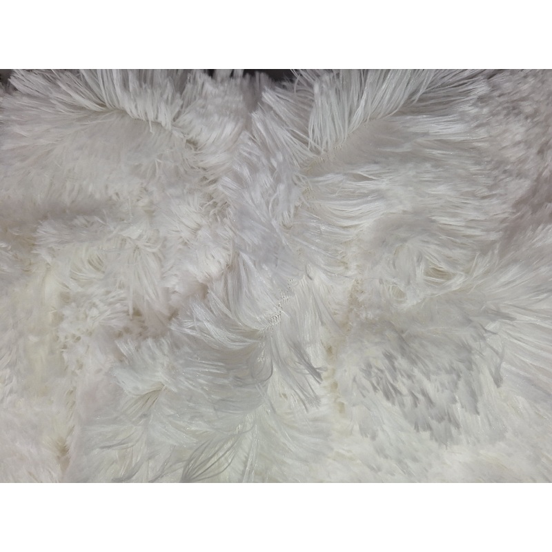 Alpaca Faux Fur Fabric in White
