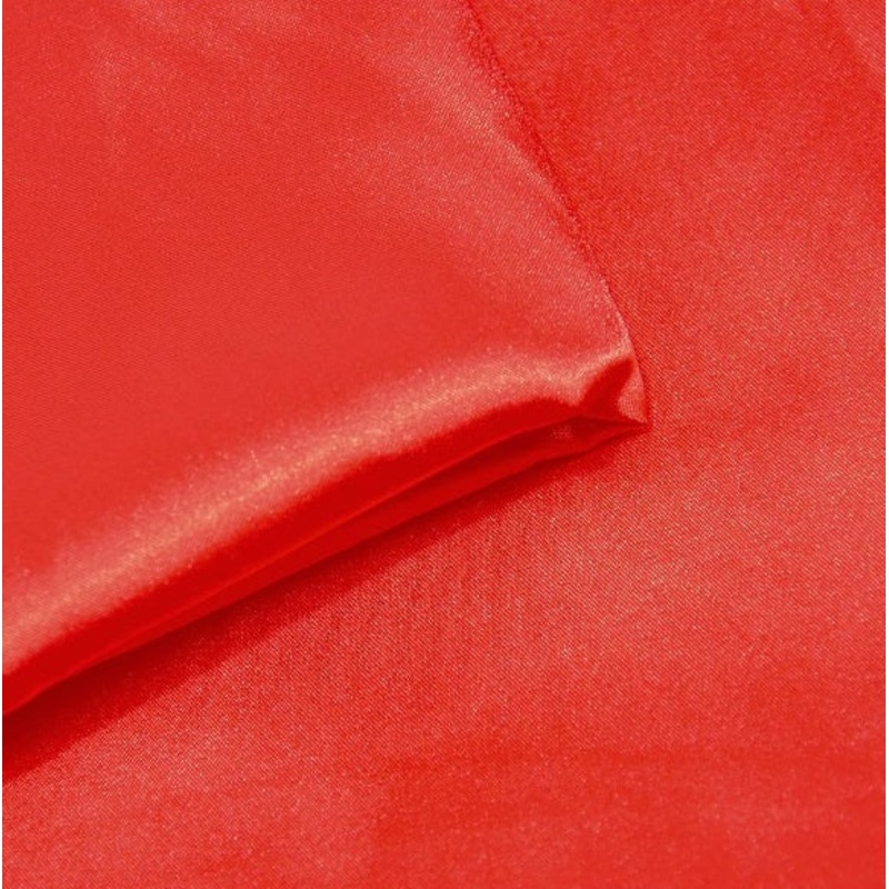 Crepe Satin in Coral Red