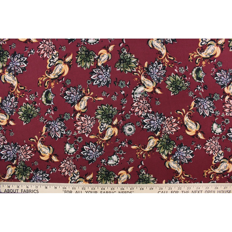 Georgette Floral Maroon
