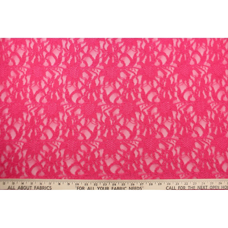 Stretch Lace Fabric in Fuchsia