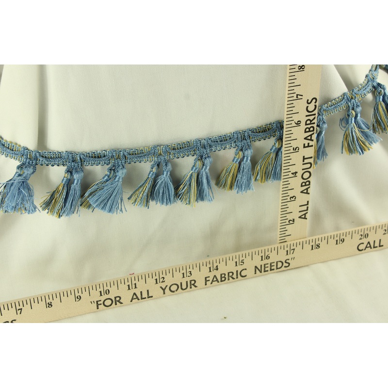 Tassel Fringe Trim - 2.5" in Bobcats Blue and Gold