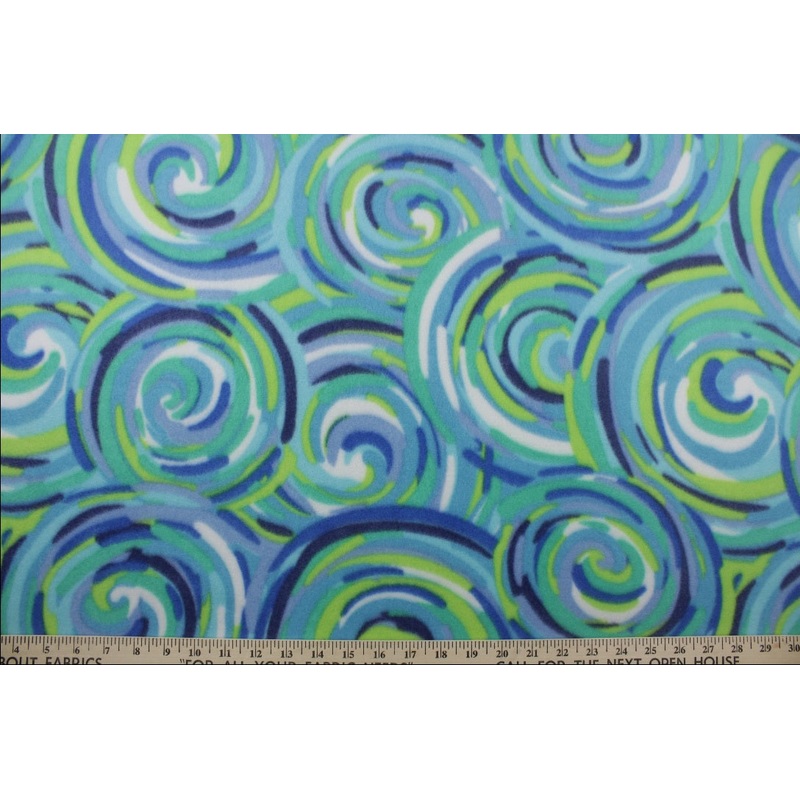 Twister Fleece Fabric in Lagoon
