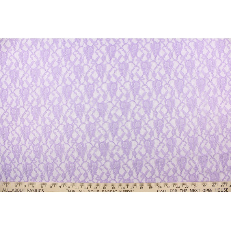 Woven Floral Lace Fabric in Pure Purple
