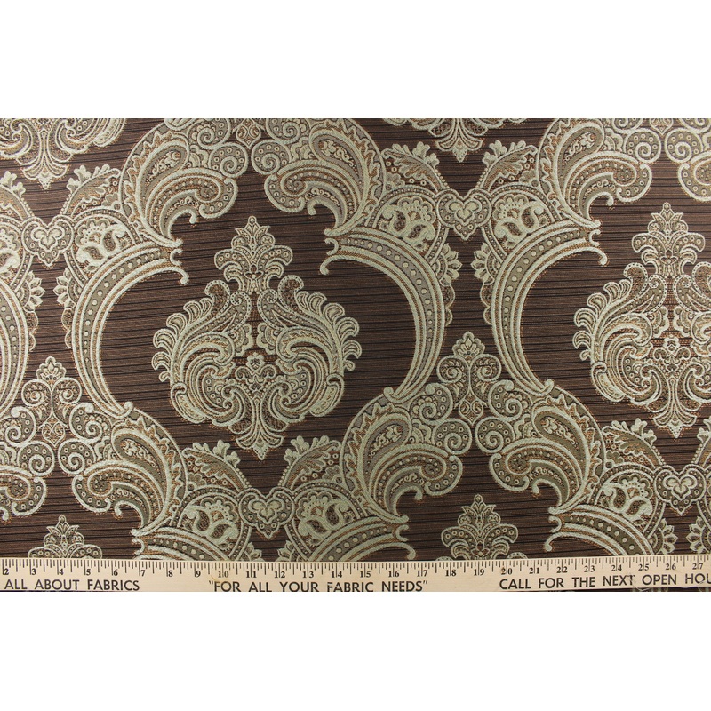 Carlisle Delightful Paisley Jacquard Fabric in Lavish Espresso