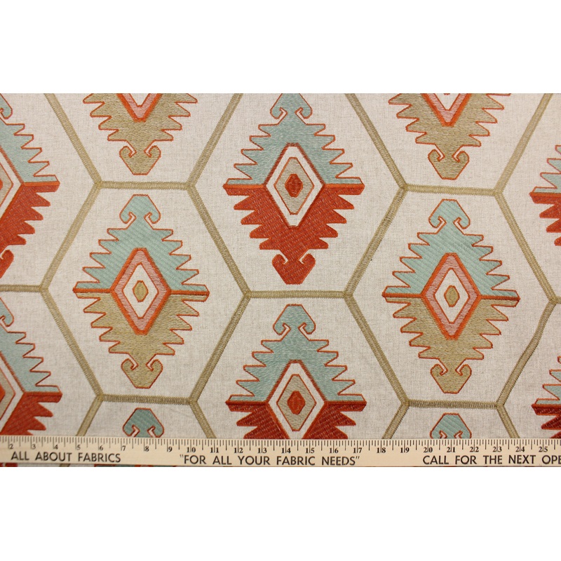 Harnish Embroidered Tapestry Fabric in Sedona