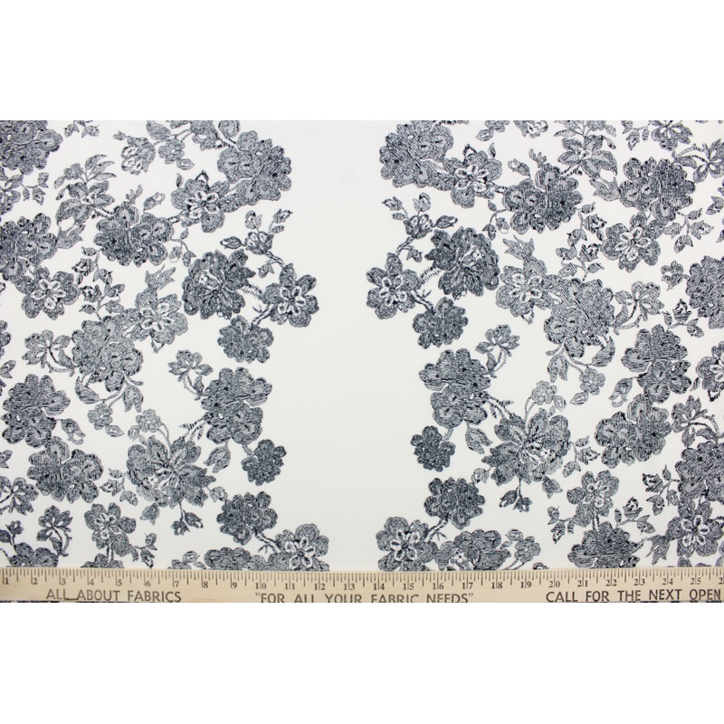 Patterned Floral in Black Lycra