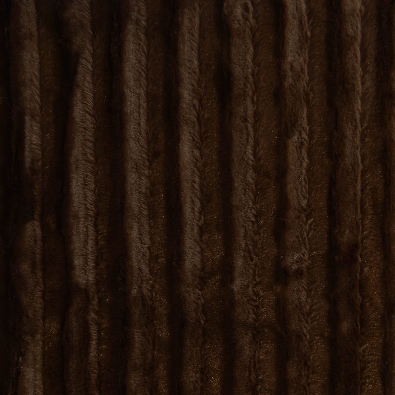 Ribbed Mink Faux Fur Fabric in Brown