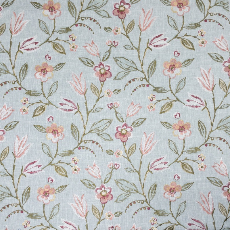 Stout Textiles Gwyneth Embroidered Fabric in Cornflower