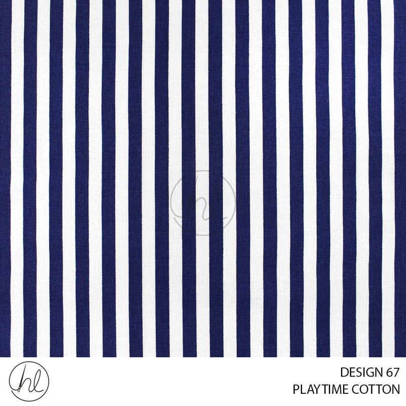 PLAYTIME COTTON SMALL STRIPED DESIGN 67 150CM PER M NAVY