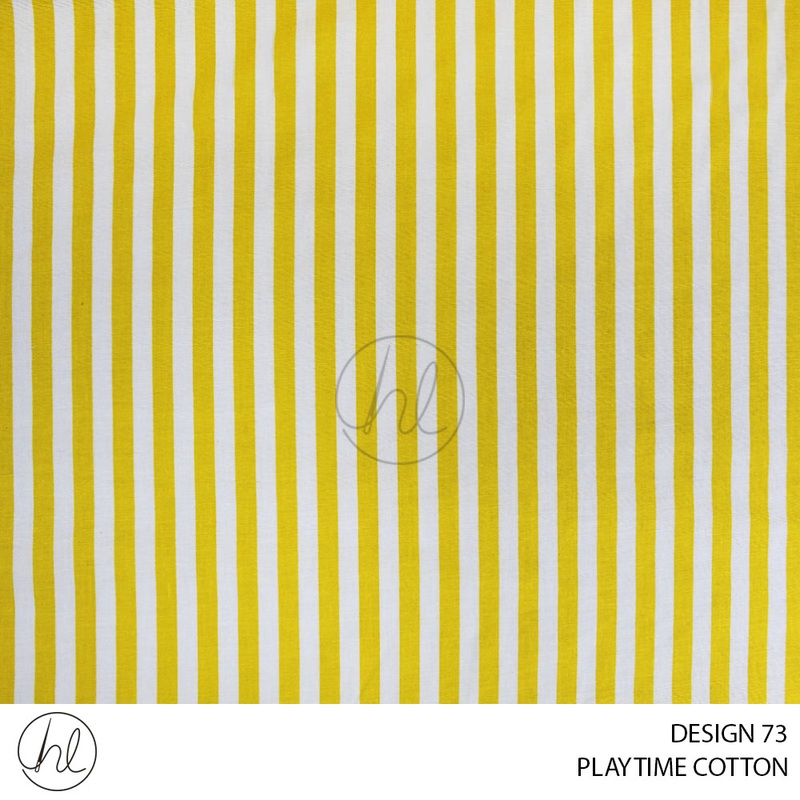PLAYTIME COTTON SMALL STRIPED DESIGN 73 150CM PER M YELLOW