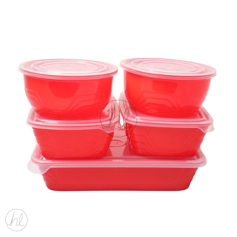 CONTAINER SET 5PCE  RED FREE 1