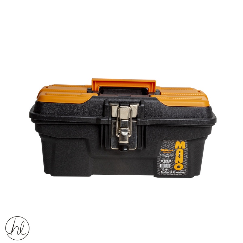 MANO GRIP TOOL BOX WITH METAL LATCHBLACK/ORANGE MG-13