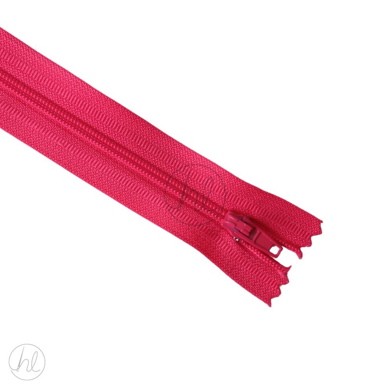 NYLON DRESS ZIPS CERISE 45CM
