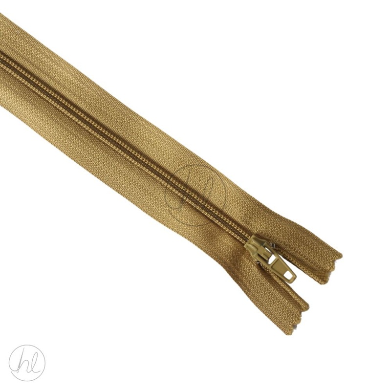 NYLON DRESS ZIPS D/GOLD 45CM