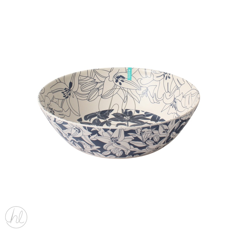 SALAD BOWL BAMBOO FLORAL ROUND CREAM FREE