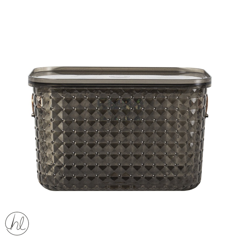 STORAGE BOX WITH HANDLE DIAMOND ASSORTED BLACK ABY-4853 MED