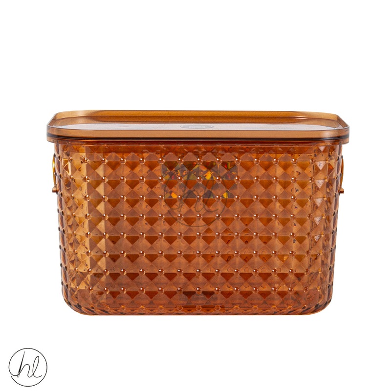 STORAGE BOX WITH HANDLE DIAMOND ASSORTED ORANGE ABY-4853 MED