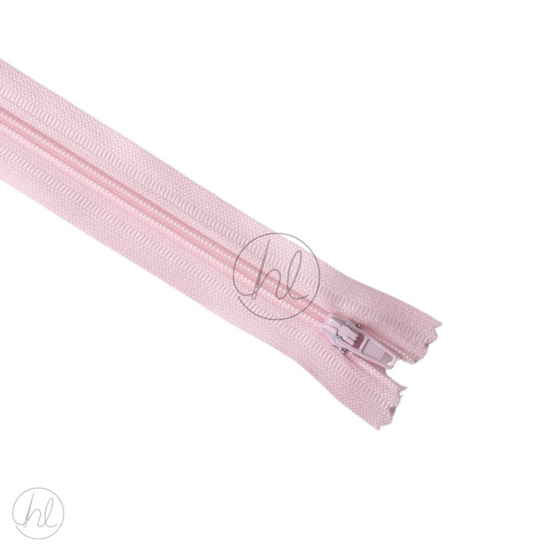 NYLON DRESS ZIPS BABY PINK 15CM
