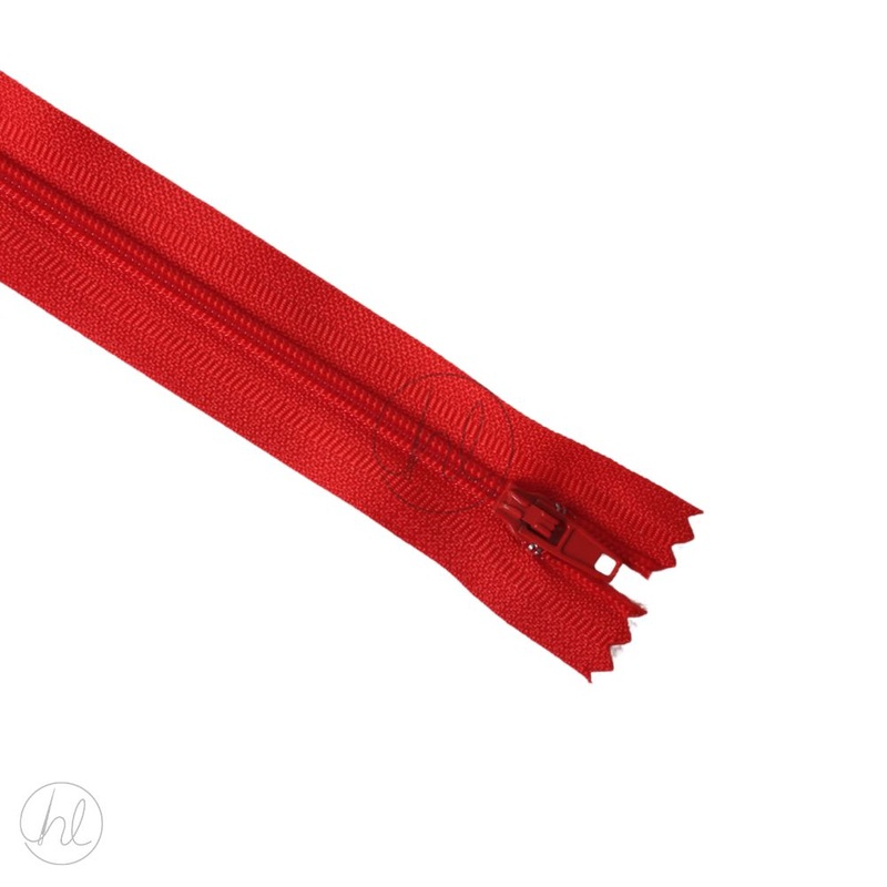 NYLON DRESS ZIPS BRIGHT RED 15CM