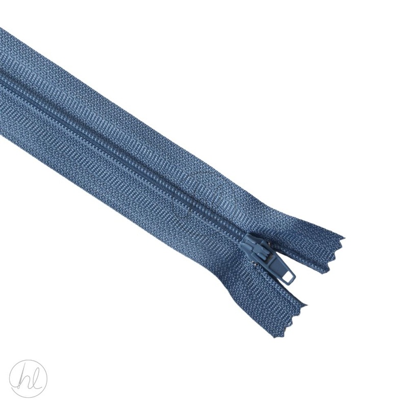 NYLON DRESS ZIPS DUSTY BLUE 25CM