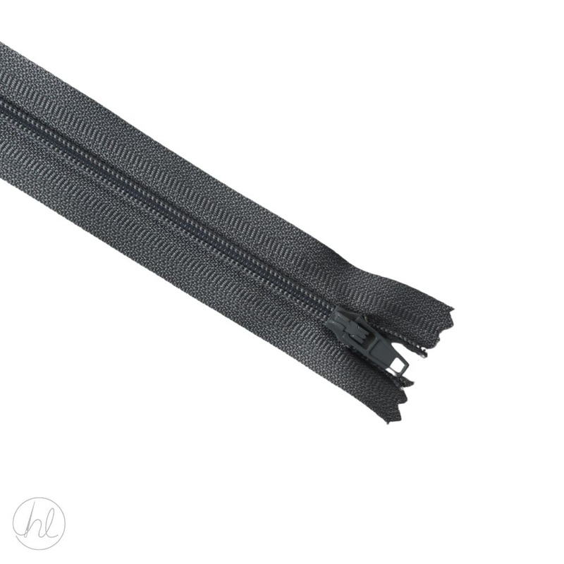 NYLON DRESS ZIPS MED GREY 25CM