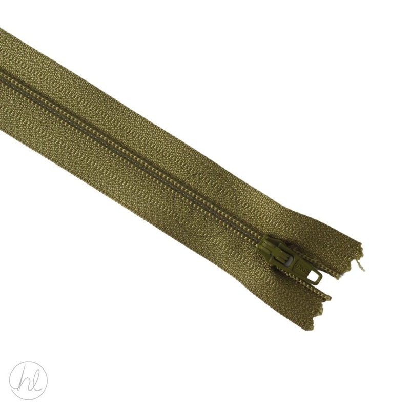 NYLON DRESS ZIPS OLIVE 15CM