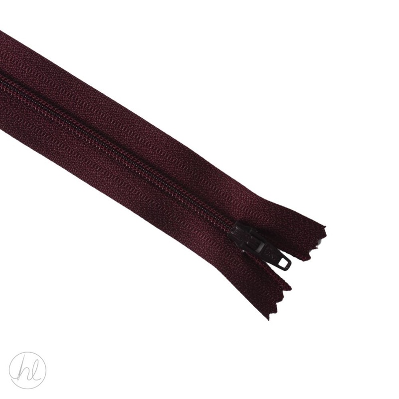 NYLON DRESS ZIPS PLUM 30CM