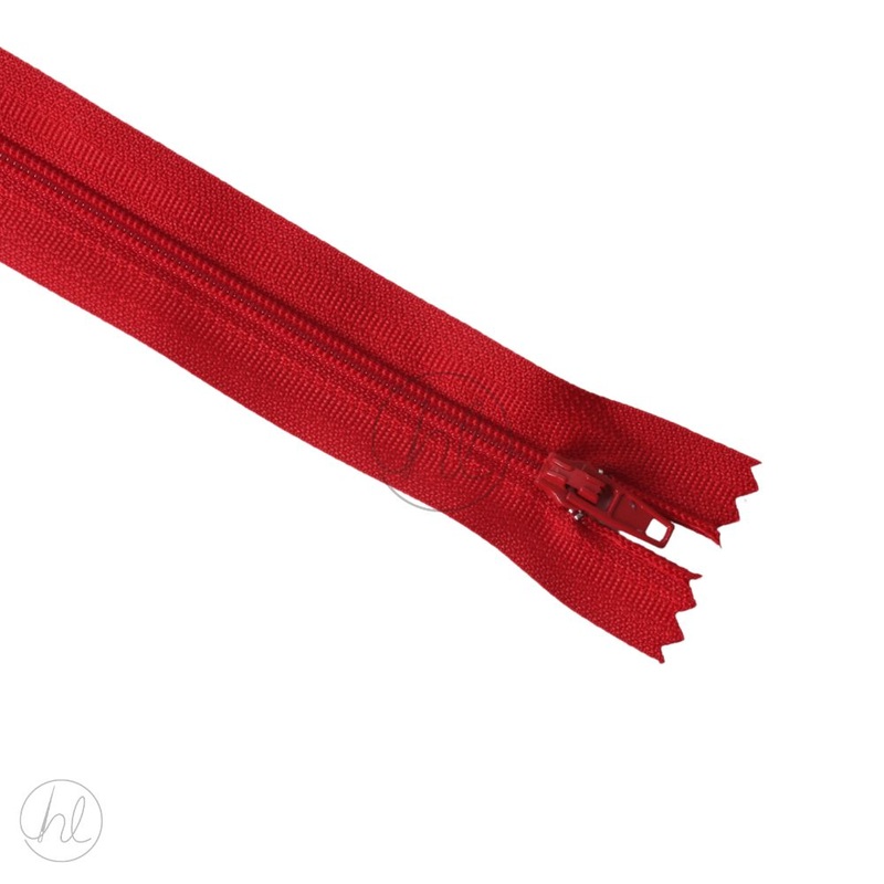NYLON DRESS ZIPS RED 40CM