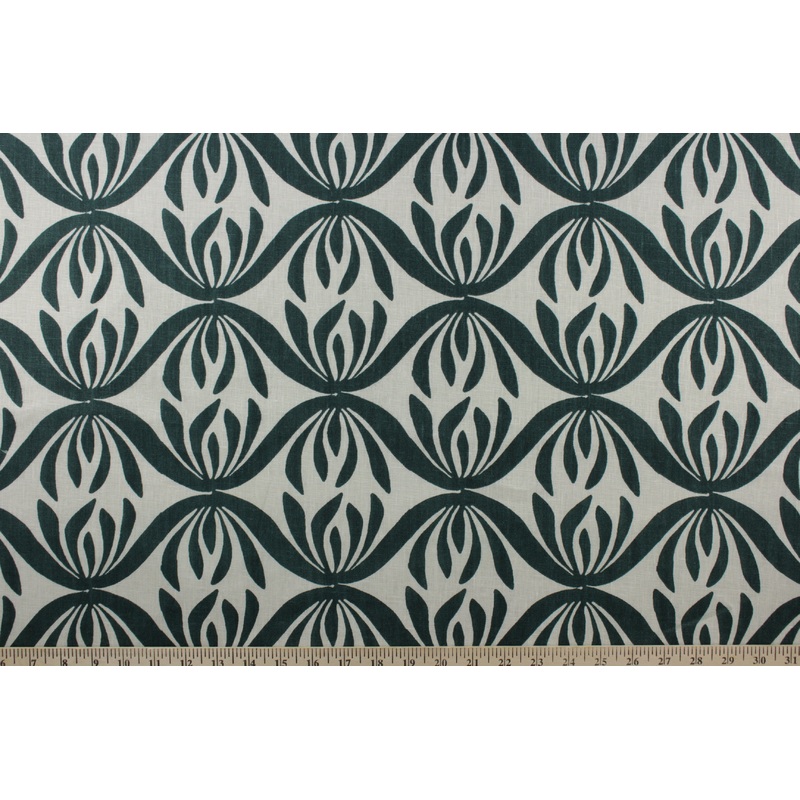 Automatism Linen Fabric in Jade