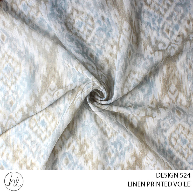 C/D printed Linen voile Rectangul Beige