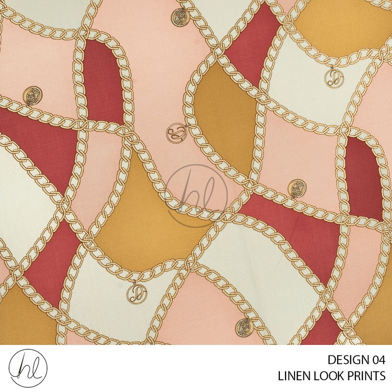 Linen Look Print 51 Cream Design 04 150cm Per M