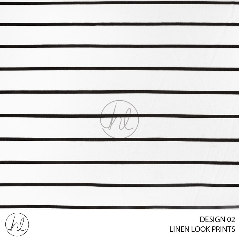 Linen Look Prints 2556 White Design 02 150cm Per M