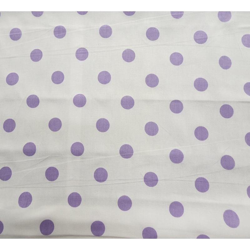 $30 Whole 5 Yard Cut - Lawn Cotton Fabric - Purple Dots on White