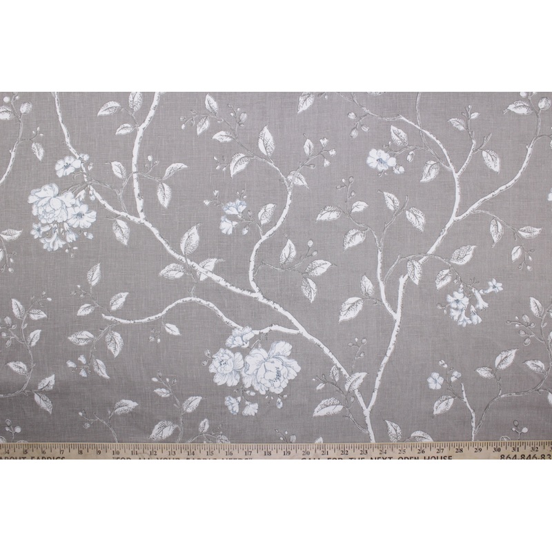 Bailey & Griffin Asami Linen Fabric in Dove Gray