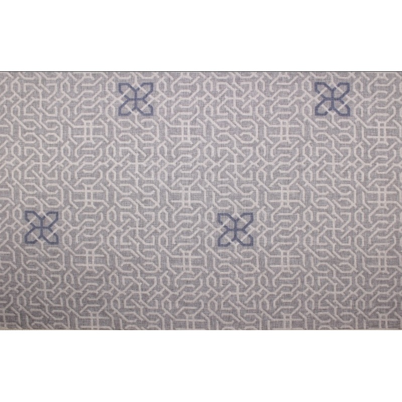 Bailey & Griffin Manchu Fret Chinoiserie Fabric in Pewter