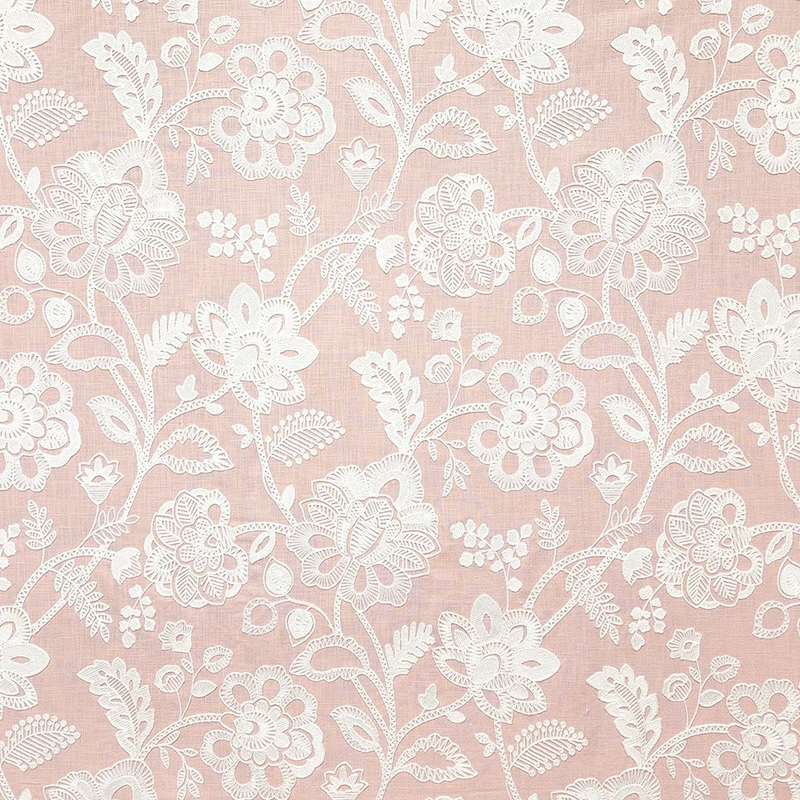 Carole Fabric Made With Heart Embroidered Fabric in Blush