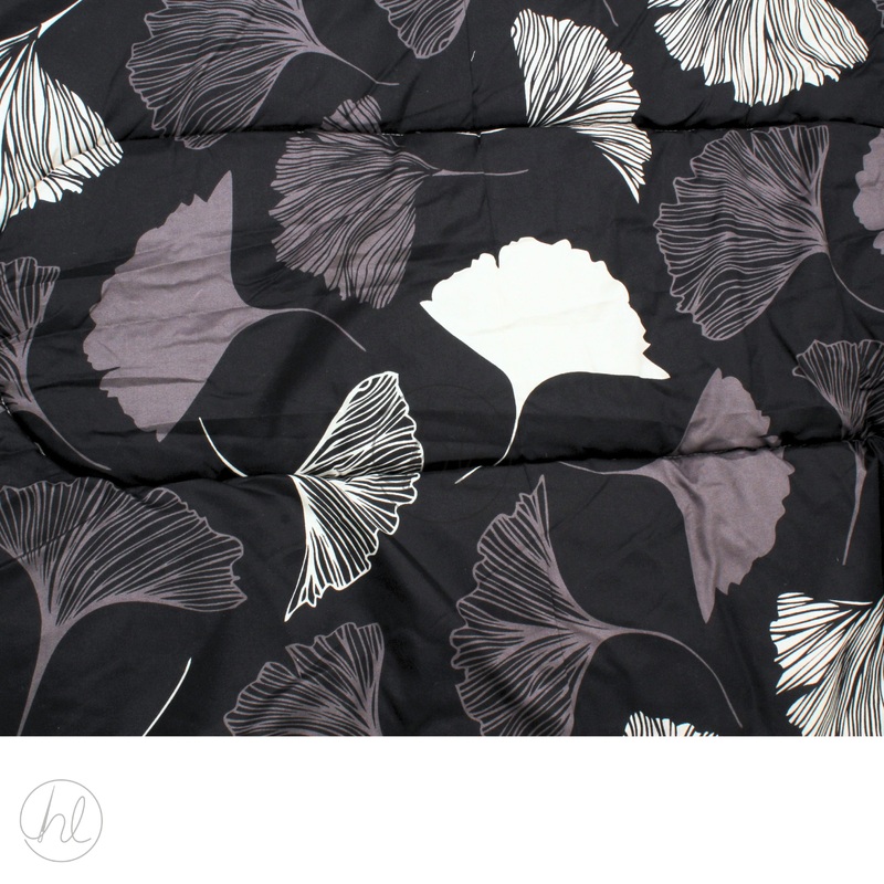 COMFORTER LEAVES BLK/GREY S/KING 1
