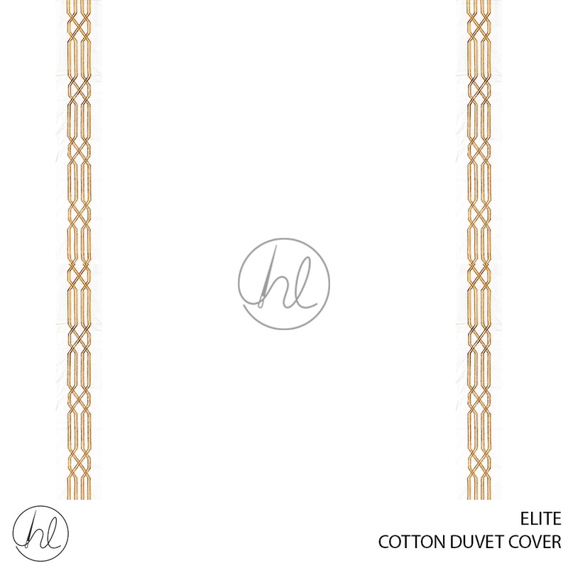 COTTON DUVET COVER ELITE WHITE/GOLD KING