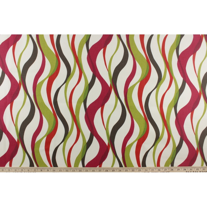Crypton Home Ribbon Line RR Fabric in Poppy by Robert Allen