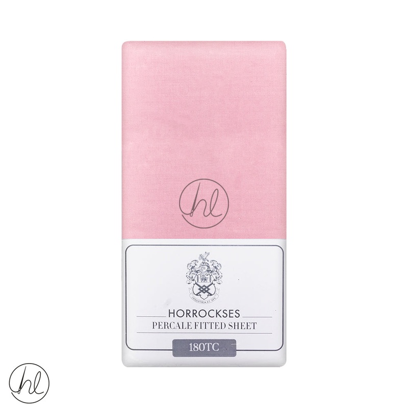 Horrockses Fitted Sheet 180T Dusty Pink Single