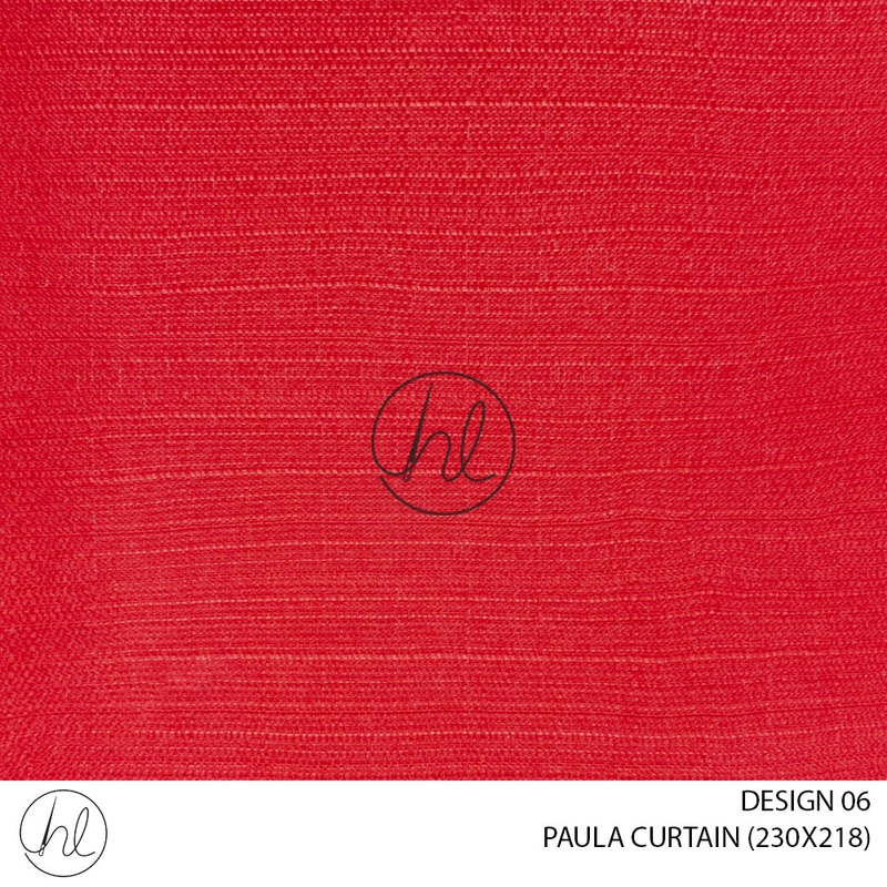 PAULA READY-MADE CURTAIN DESIGN 06 RED 230X218CM